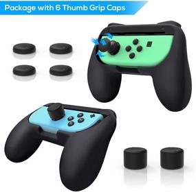 img 1 attached to FASTSNAIL Grips - Compatible with Nintendo Switch Joy Con & OLED Model Joycon - Durable Handle Kit for Joy Cons Controllers - 2 Pack (Black)