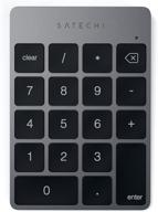 🔢 satechi slim aluminum bluetooth wireless 18-key keypad keyboard extension - ultimate compatibility with 2017 imac, imac pro, macbook pro, macbook, ipad, iphone, dell, lenovo & more (space gray) logo