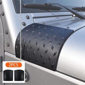img 4 attached to 🚗Черный прочный капот Sporthfish из АВС пластика с протектором для кузова на Jeep Wrangler JK Rubicon Sahara 2/4 Door 2007-2017 гг. - Пара: Улучшите стиль и защиту своего джипа.