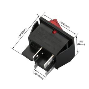 img 1 attached to 🔴 Baomain Red Light DPST ON/Off Snap in Boat Rocker Switch 4 Pin 16A/250V UL TUV List 1 Pack - High Quality Marine Switch for Sale