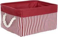 🧺 uxcell collapsible laundry basket with rope handles - red, small size (13.8"x9.8"x6.7") - stylish fabric storage bin for office, shelves, and closet organizer logo