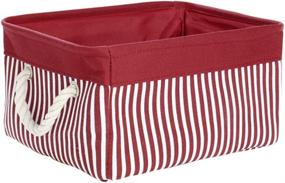 img 4 attached to 🧺 uxcell Collapsible Laundry Basket with Rope Handles - Red, Small Size (13.8"x9.8"x6.7") - Stylish Fabric Storage Bin for Office, Shelves, and Closet Organizer