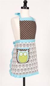 img 3 attached to 👩 KAF Home Kid's Apron with 1 Pocket &amp; Extra Long Ties – Adjustable Bib Hoot Apron - Machine Washable - Perfect for Kitchen, Gardening