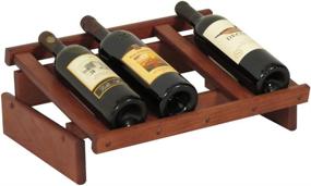 img 1 attached to 🍷 Mahogany Wooden Mallet Dakota 4 Bottle Wine Display Rack