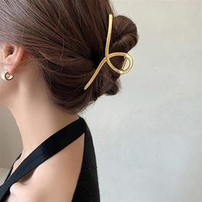 img 1 attached to 💇 FRDTLUTHW 6Pcs Большие Заколки для Волос - 4.5-дюймовый Металлический Коготь противоскользящий Заколка для Густых Волос - Золото, 4 Стиля - Стиль 4 - Женщины/Девушки