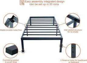 img 2 attached to 🛏️ Heavy Duty Metal Platform Bed Frame with Storage - 14 Inch High, No Box Spring Needed, Steel Slat Support, Easy Assembly, Noise Free Mattress Foundation - XTFei Twin Bed Frame