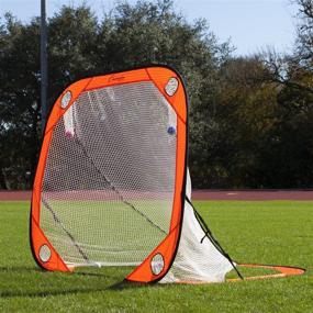 img 1 attached to 🥍 Champion Sports Lacrosse Training Goal: Pop Up & Backyard Shooting Net, Orange, 6 X 6-Feet - Improve Skills and Practice like a Pro!