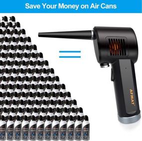 img 3 attached to 💨 Cordless Air Duster for Computers - Superior Alternative to Compressed Air Cans, Air Canisters, and Spray Air Dusters - 6000mAh Rechargeable Battery, 10W Fast Charging, 33000 RPM
