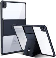 📱 xundd ipad pro 12.9 inch case 5th gen 2021/2020 with stand + camera cover - slim clear backshell, apple pencil charging support - black logo