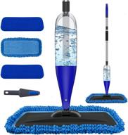 🧽 800ml cldream spray mop - refillable microfiber dust mop with 3 washable pads for kitchen, wood floor, hardwood, laminate, ceramic tiles cleaning - wet/dry flat mop (blue) logo