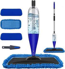 img 4 attached to 🧽 800ML CLDREAM Spray Mop - Refillable Microfiber Dust Mop with 3 Washable Pads for Kitchen, Wood Floor, Hardwood, Laminate, Ceramic Tiles Cleaning - Wet/Dry Flat Mop (Blue)