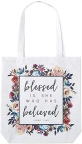 img 1 attached to 🙏 Blessed Is She Who Has Believed Tote Bag: White, Large - Christian Brands