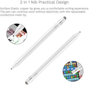 img 1 attached to Adrawpen Stylus Pen for Apple iPad, Rechargeable Active Stylus Pen with 2 in 1 Copper & Mesh Fine Tip, Smart Pencil Digital Pen for iPad/iPhone/iPad Pro & Android - White