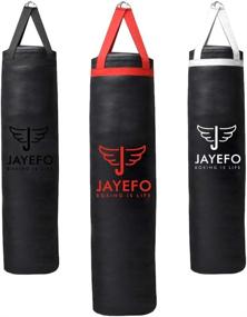 img 4 attached to 🥊 Jayefo Sports Hanging Punching Bag for Muay Thai MMA Kickboxing Home Gym Training Fitness Workout - 70 to 100 lbs, Adult Men & Women (Unfilled)