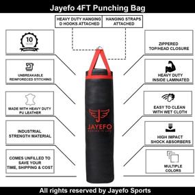 img 3 attached to 🥊 Jayefo Sports Hanging Punching Bag for Muay Thai MMA Kickboxing Home Gym Training Fitness Workout - 70 to 100 lbs, Adult Men & Women (Unfilled)