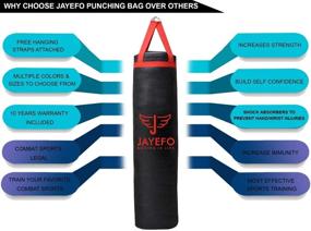 img 2 attached to 🥊 Jayefo Sports Hanging Punching Bag for Muay Thai MMA Kickboxing Home Gym Training Fitness Workout - 70 to 100 lbs, Adult Men & Women (Unfilled)