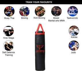 img 1 attached to 🥊 Jayefo Sports Hanging Punching Bag for Muay Thai MMA Kickboxing Home Gym Training Fitness Workout - 70 to 100 lbs, Adult Men & Women (Unfilled)