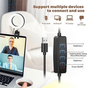 img 1 attached to 🌞 Sunpin Video Conferencing Lighting Kit - Dimmable LED Ring Light Clip for Computer Camera Lighting, Remote Work, Online Courses, Live Streaming, Makeup, Zoom Meetings, TikTok & More