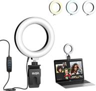 🌞 sunpin video conferencing lighting kit - dimmable led ring light clip for computer camera lighting, remote work, online courses, live streaming, makeup, zoom meetings, tiktok & more logo