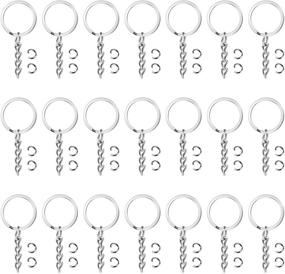 img 4 attached to 🔑 100Pcs Key Chain Rings Bulk – Flat Key Ring Blanks for Shrinky Dink and Keychain Craft