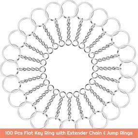 img 3 attached to 🔑 100Pcs Key Chain Rings Bulk – Flat Key Ring Blanks for Shrinky Dink and Keychain Craft