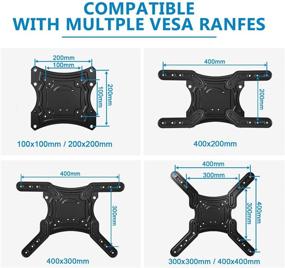 img 1 attached to JUSTSTONE Full Motion TV Wall Mount: Tilt & Swivel Articulating Arms for 26-55 Inch LED/LCD TVs, VESA 400x400mm, 80 lbs – Easy Center Design