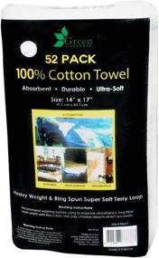 img 1 attached to 🟢 52 Pack Green Lifestyle - 100% Cotton Heavy Weight Wring Spun Soft Terry Loop Shop Towels (14 X 17)