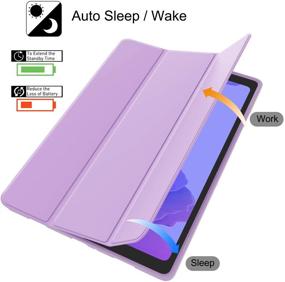 img 1 attached to 📱 Shockproof Tri-fold Stand Lightweight Smart Cover for Samsung Galaxy Tab A7 10.4 Case 2020, with Soft TPU Back, Auto Sleep/Wake - Purple, Compatible with Samsung Galaxy Tab A7 [SM-T500/T505/T507]