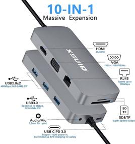 img 2 attached to 💻 Ultimate 10-in-1 USB C Docking Station: Dual Monitor, 4K HDMI, 100W PD, Thunderbolt 3, USB Ports - MacBook Pro/HP/Dell/Surface Laptops