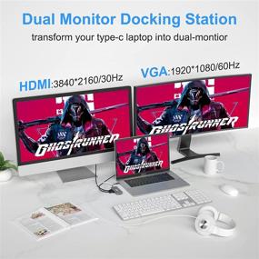 img 3 attached to 💻 Ultimate 10-in-1 USB C Docking Station: Dual Monitor, 4K HDMI, 100W PD, Thunderbolt 3, USB Ports - MacBook Pro/HP/Dell/Surface Laptops