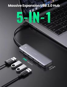 img 3 attached to 💻 UGREEN USB 3.0 Hub 4 Port USB Extender – Compatible for MacBook, Mac Pro, Mini, iMac, Surface Pro, XPS, IdeaPad, MateBook X Pro, Notebook PC – Ideal for USB Flash Drives, Mobile HDD