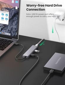 img 1 attached to 💻 UGREEN USB 3.0 Hub 4 Port USB Extender – Compatible for MacBook, Mac Pro, Mini, iMac, Surface Pro, XPS, IdeaPad, MateBook X Pro, Notebook PC – Ideal for USB Flash Drives, Mobile HDD