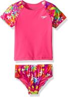 👙 speedo girls' uv swim shirt short sleeve rashguard set - discontinued: superior sun protection for young swimmers логотип
