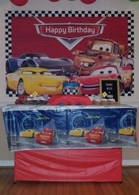 img 2 attached to 🏎️ Яркий фон тематики гоночных автомобилей RUINI для запоминающегося декора на день рождения - Баннер с рисунком машин размером 7x5 футов.