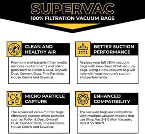 img 1 attached to 🧹 VEVA 20 Pack Premium Vacuum Filter Bags Type H 9067100 for Shop Vac 5-8 Gallon Vacuum, Part # SV Shopvac Shop-Vac 90671