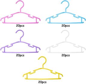 img 3 attached to 👶 100-Pack Multicolor Baby Closet Hangers for Nursery, Kids &amp; Children Clothing – Toddler &amp; Infant Closet Organizer