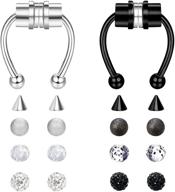 🔧 drperfect magnetic septum nose ring horseshoe - fake nose ring hoop for women & men - 316l stainless steel faux septum rings - non-piercing clip-on nose hoop rings logo