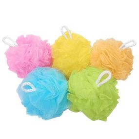 img 4 attached to 🛀 Bath Sponges & Loofahs: Large 5-Pack Mesh Pouf Shower Wash Balls (60g Each) - Soft, Eco-Friendly for Men & Women | Cleansing, Skin Smoothing, Exfoliating