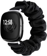 🎀 liwin scrunchies bands для fitbit sense/versa 3, эластичный ремешок с печатным узлом в качестве аксессуара, замена браслета-резиночки для женщин и девочек, совместим с умными часами sense/versa 3 логотип