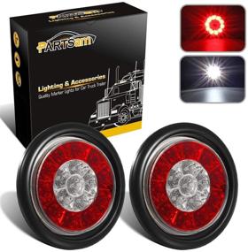 img 4 attached to 🚦 Partsam 4" Round LED Trailer Tail Lights - Waterproof Sealed Red Stop Turn Brake Running Lights for RV Trailer Trucks - 2Pcs