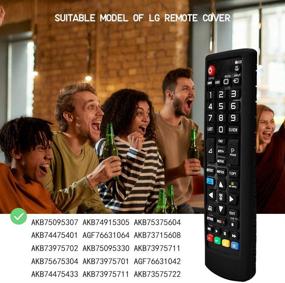 img 3 attached to 📺 2-Pack Silicone TV Remote Case for LG Remote Control AKB75095307 AKB75375604 AKB75675304 AKB74915305 - Protective Cover, Shockproof Holder Skin Sleeve - Black