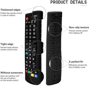 img 1 attached to 📺 2-Pack Silicone TV Remote Case for LG Remote Control AKB75095307 AKB75375604 AKB75675304 AKB74915305 - Protective Cover, Shockproof Holder Skin Sleeve - Black