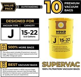 img 3 attached to 🔍 VEVA 10 Pack Premium Vacuum Filter Bags Type J 9067300 for Shop Vacuum 15-22 Gallon Vac - 90673: Enhanced Filtration for Efficient Cleaning