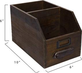 img 1 attached to 📦 Efficient Organization: Creative Co-Op 2-Section Wood Bin with Handle & Label Holder for Versatile Storage