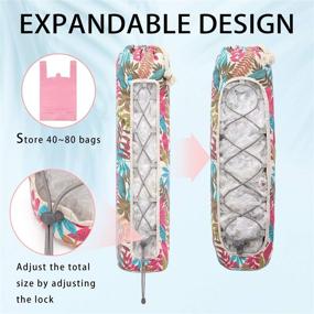 img 3 attached to 🛍️ Extendable Plastic Bag Holder for Neatly Storing and Dispensing Large Grocery Bags - Reusable Garbage Bag Organizer - Leaf Design - 23"x9