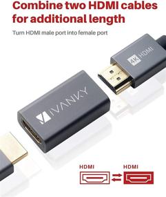 img 2 attached to 2-Pack HDMI Коаплер, iVANKY 4K HDMI испытателя Женская к Женская переходник, 4K Алюминий Cоединитель HDMI с поддержкой 4K@60hz, 3D и HDR для HDTV, Roku TV Stick, Oculus Rift VR Headset, ПК и DVD-проигрывателя.