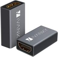 2-pack hdmi коаплер, ivanky 4k hdmi испытателя женская к женская переходник, 4k алюминий cоединитель hdmi с поддержкой 4k@60hz, 3d и hdr для hdtv, roku tv stick, oculus rift vr headset, пк и dvd-проигрывателя. логотип