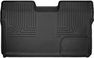 🐺 husky liners 53391 2009-2014 ford f-150 supercrew x-act contour 2nd seat floor mat (full coverage), black logo