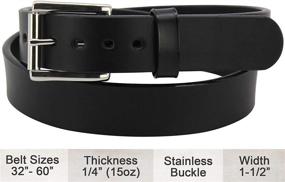 img 3 attached to Bullhide Belts - Men's Leather Belts with Smooth Thickness in Inches for Stylish Accessories