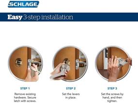 img 2 attached to 🔒 Schlage F10 LAT 622 CEN Latitude Door Lever: Stylish Matte Black Passage Lock